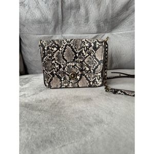 Lauren Ralph Lauren Faux Snakeskin Buckle Crossbody Purse